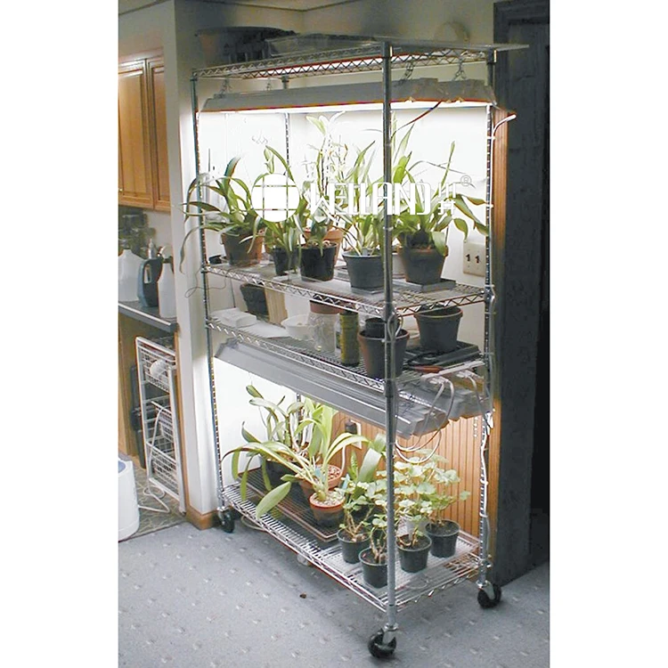 Adjustable Garden Greenhouses Metal Planter Shelf For Green House Rack Customers