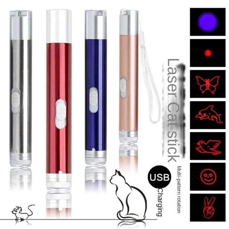 Long Range Teaching Cat Presentation Pen Multi-Mode USB Rechargeable Pet Dogs Kitten Toy Red Light Laser Pointer