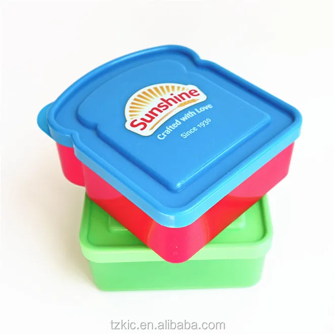 Lunch & Munch Plastic Lunch Box Sandwich Storage Container with Lid, Pink