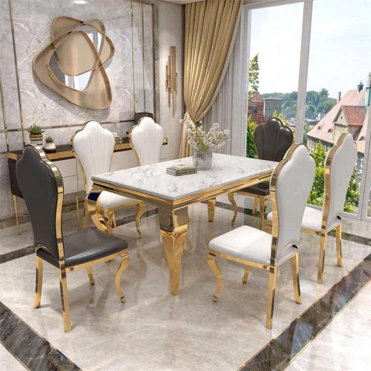 Wholesale marble dining table and dining table set 4 chairs