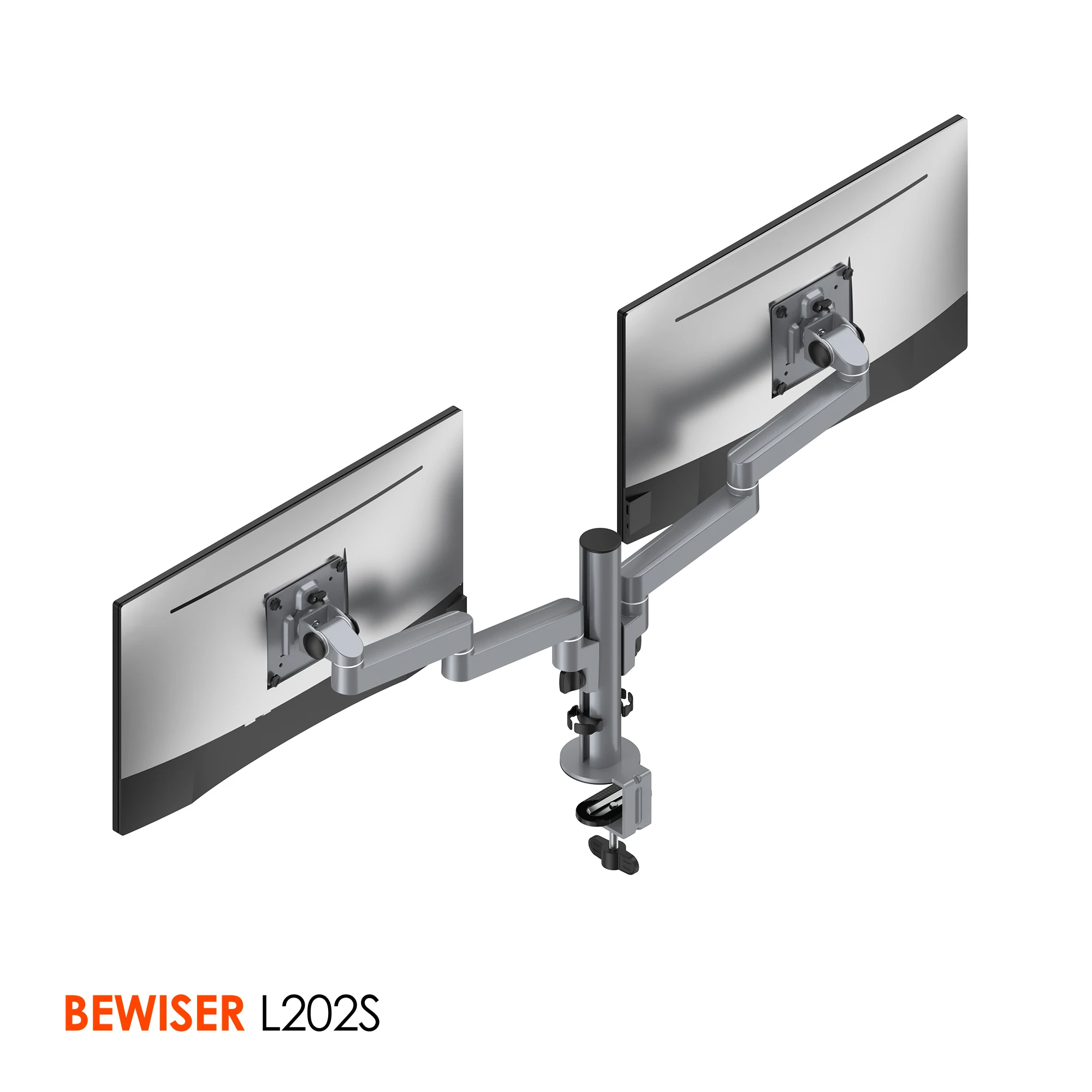 Flexible monitor arm Dual lcd monitor arm LCD monitor swing arm (BEWISER L202S)