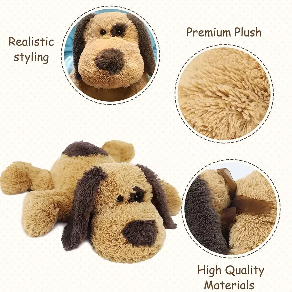 Microwavable Lying Puppy Lavender Scented Big Warm Area Tummy Pain Kids Friendly Plush Microwavable Warm Animal Dog Toy