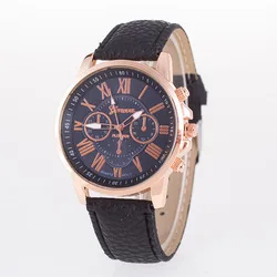 Factory Price Quartz Analog Leather Geneva Wrist Watches For Women