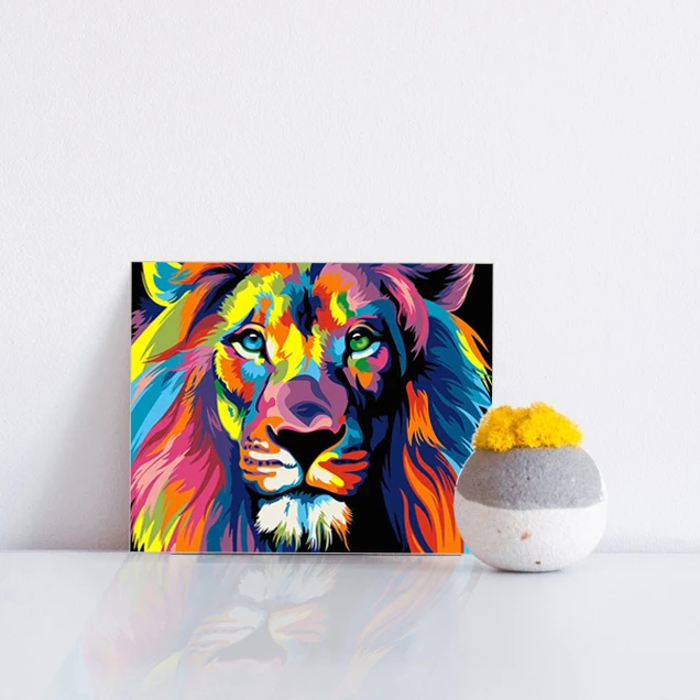 DIY Oil Painting Animal Psychedelic Lion Paint by Number For Adult Kids painting by numbers Acrylic Paint For Living Room Wall