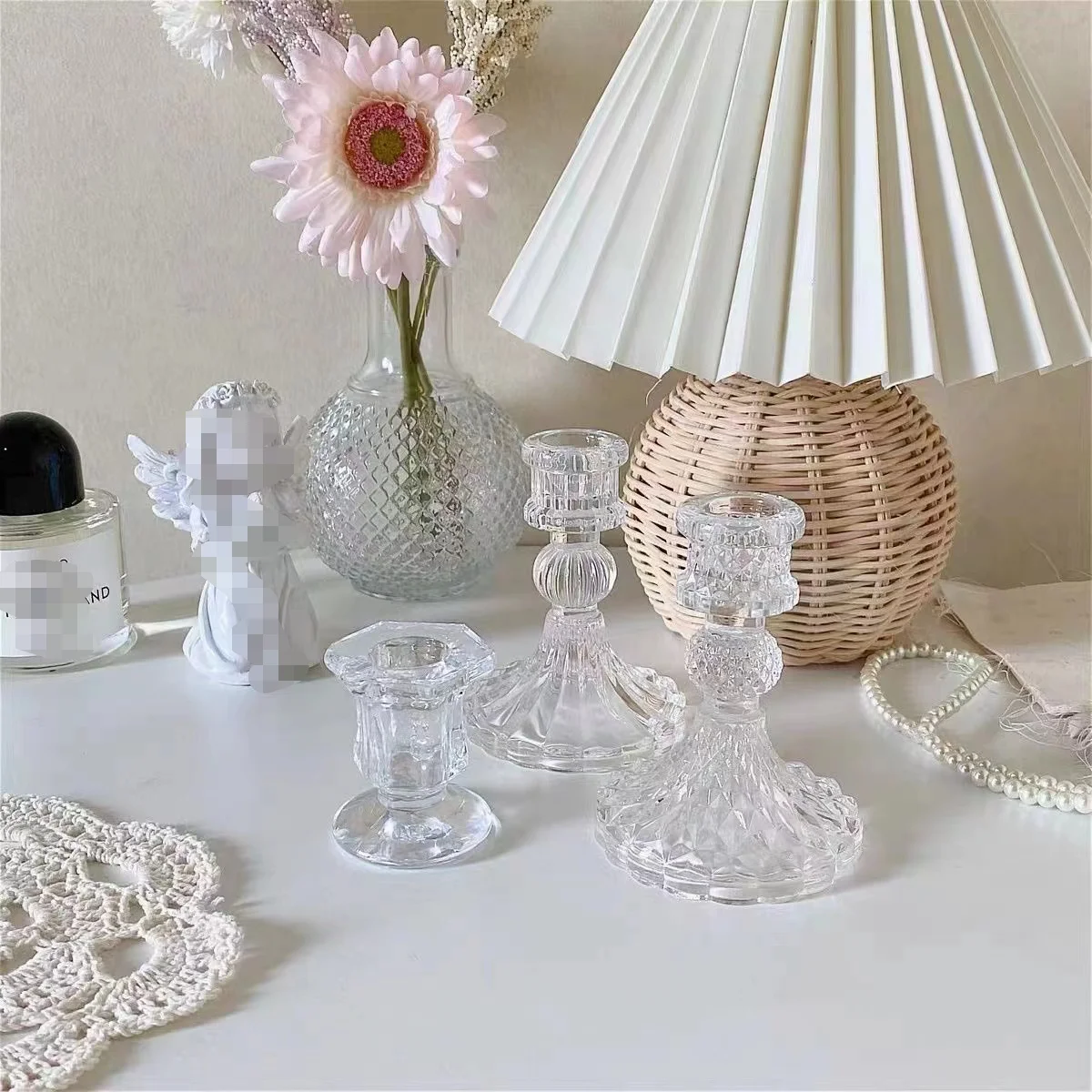 Candle Jar Empty Glass with Bamboo Lid Wholesale Colorful Frosted Amber Black Clear Valentine Print Handmade Silk Metal Cylinder