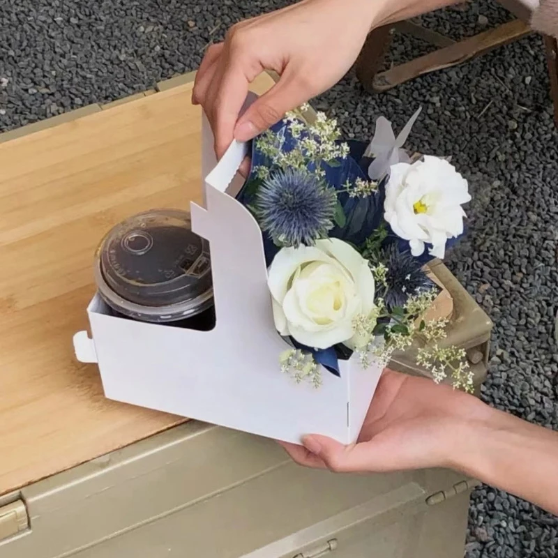 High-Quality Kraft Paper Handheld Paper Cup Holders Coffee Milk Tea Drinks Takeaway Packing Cup Holders