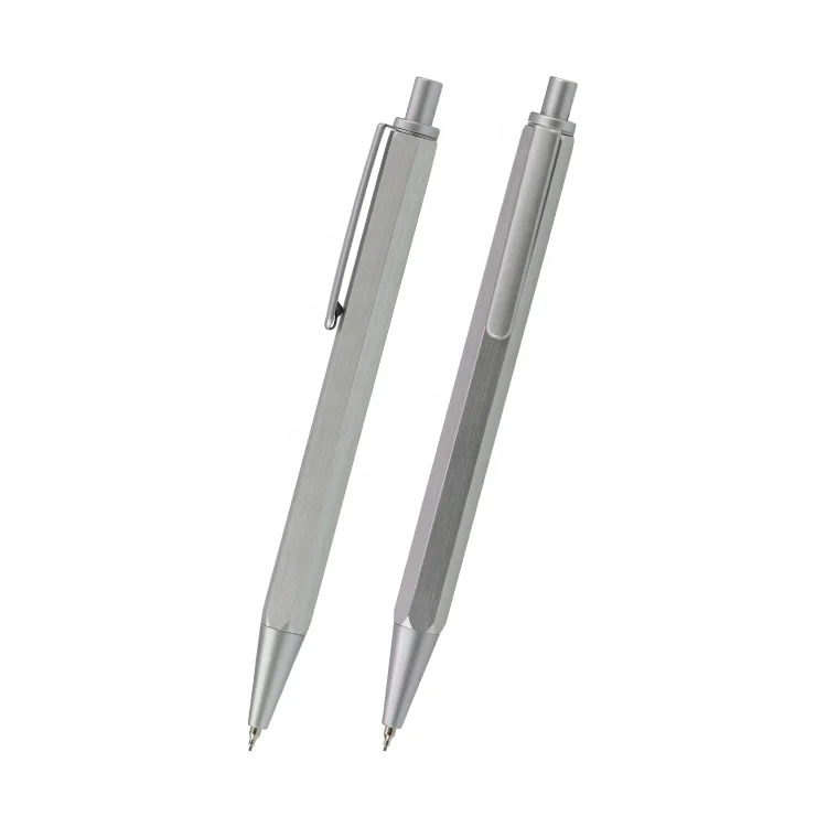 New hexagon pen design matte finish click ballpoint promotional wholesale press pen with printing logo