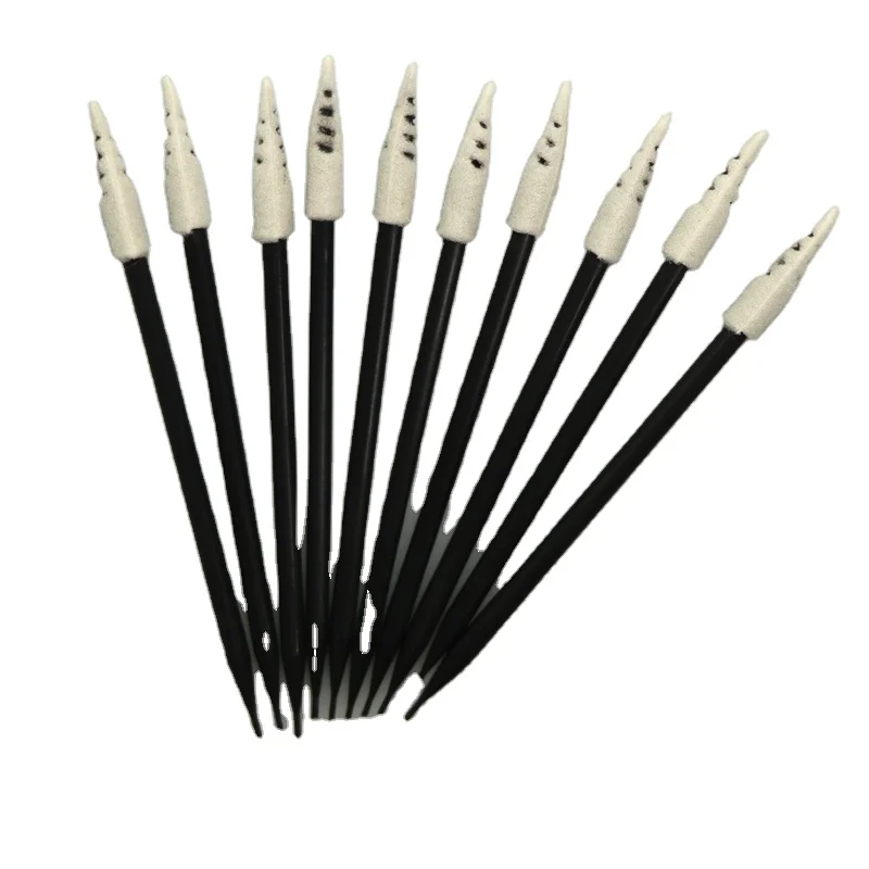 Lint Free Black Handle Mini Pointed Sponge Stick Detailing Foam Swab for Cleanroom