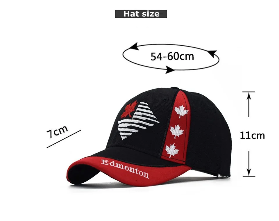 Classic Adjustable Letter Logo Canada Flag Baseball Cap Maple Leaf 3D Embroidery Dad Hat