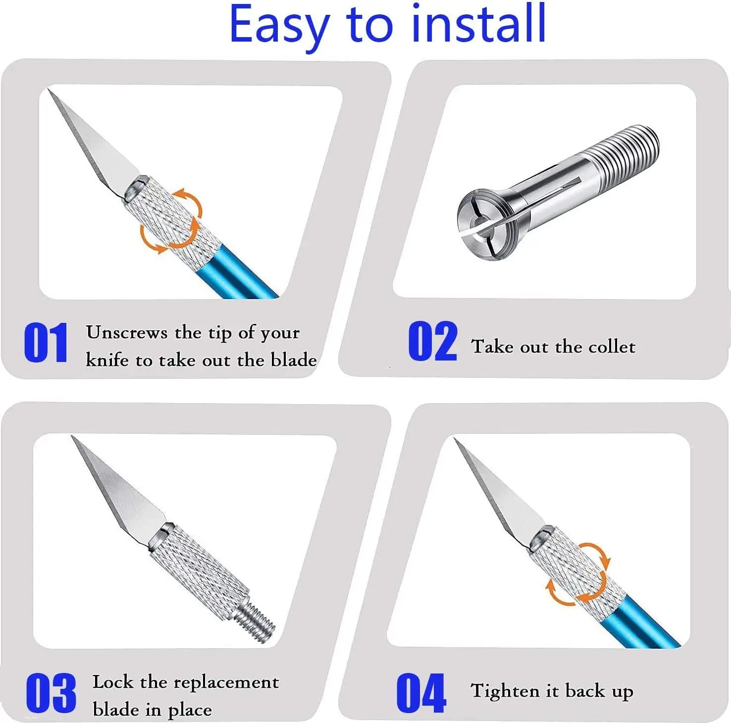 Homesun Multi-functional Precision Cake Carving Craft Knife With 5pcs Blades Diy Carving Craft Hobby Knife Razor Tool Set