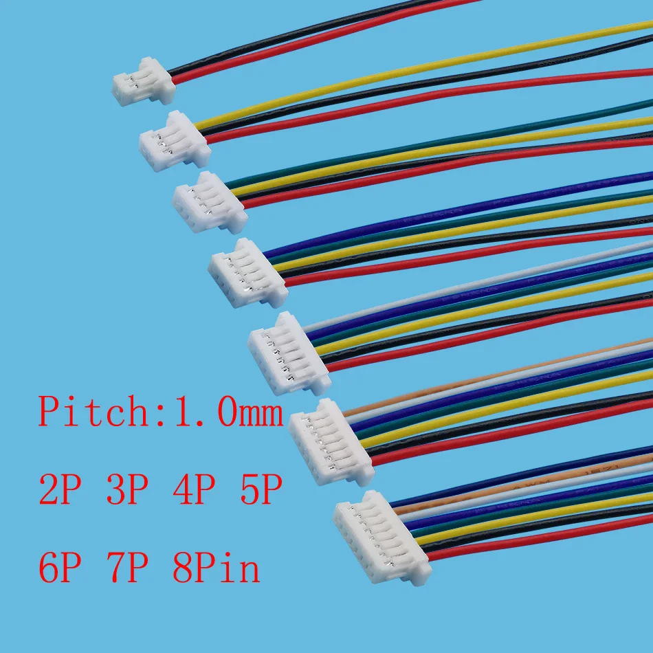 JST SH 1.0mm 1.0 Female to Female Wire Cable Connector Double Head Pitch 1.0 mm Connectors 28AWG Length 10CM