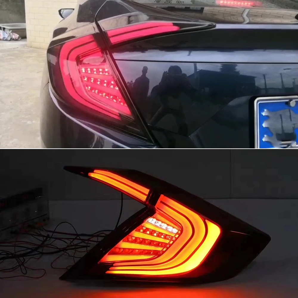 LED Taillights For Honda Civic 10th Sedan 2016 2017 2018 12V Car Tail lights Taillight Rear Lamp Turning+Reversing+Brake
