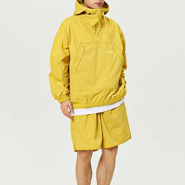 Custom Men High Quality Steeetswear Shorts and Jacket 2 Piece Sweatsuit Nylon Half Zipper Windbreaker Short Set