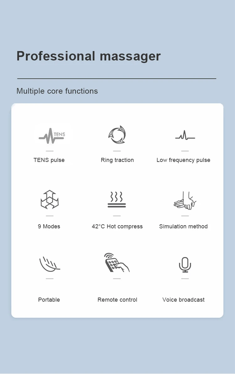 Intelligent Portable Wireless TENS Pulse Hot Compress Smart Neck Massager