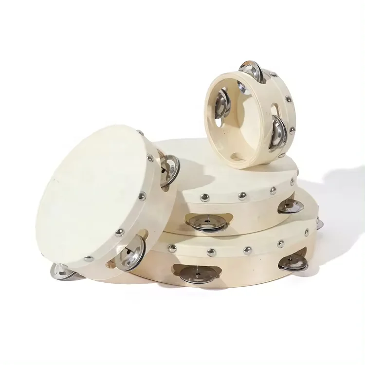 Hand Held Tambourine Drum 6 inch Percussion Gift Musical Educational Drum Instrument for KTV Party Kids Games