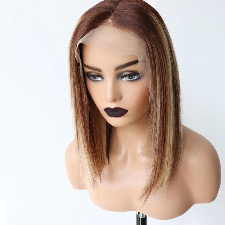 
Beautiful Blonde Highlight Color High Quality Brazilian Virgin Hair Jewish Wig Kosher Wigs For women 