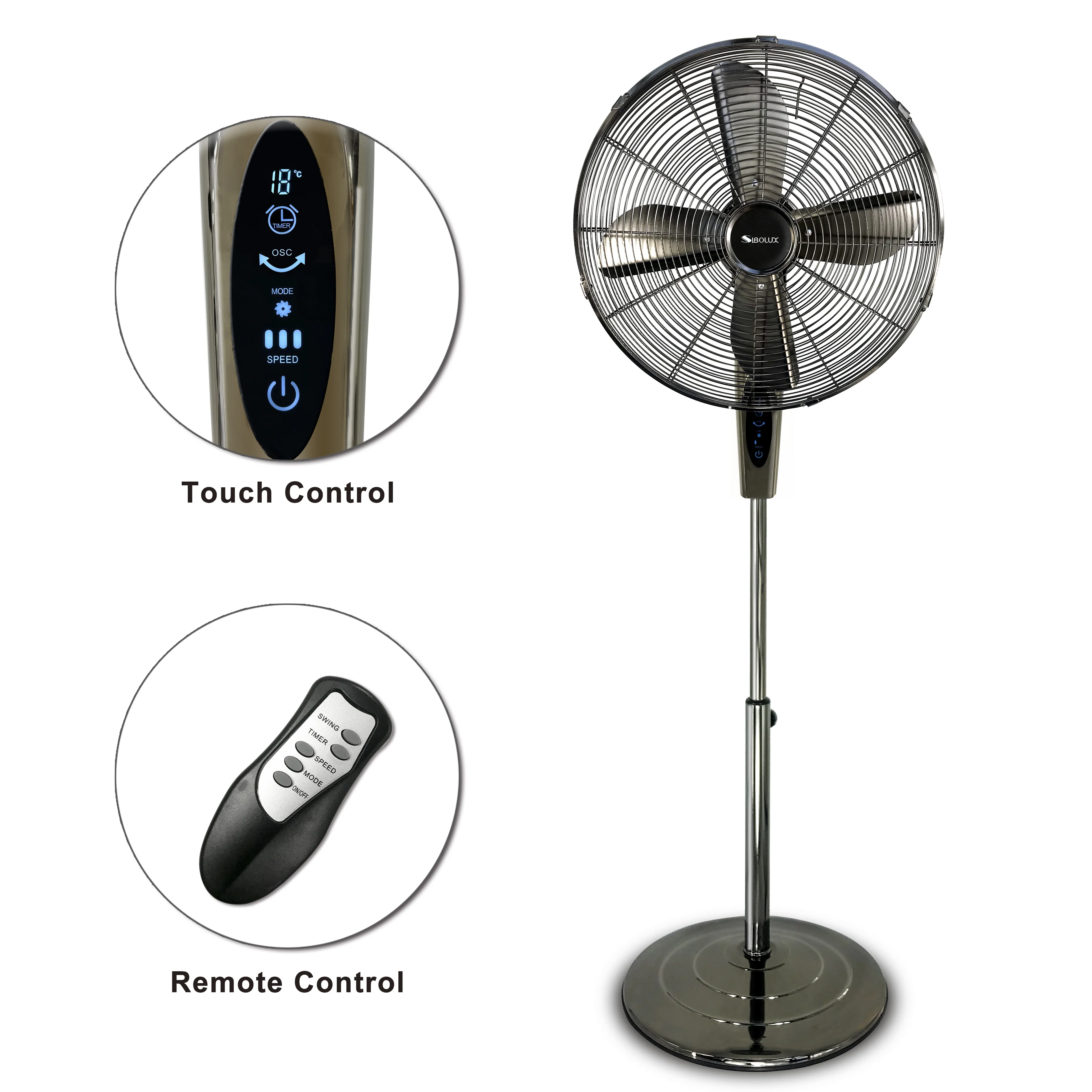 High Air Volume Round Base 18 Inch Metal Retro Industrial Fan