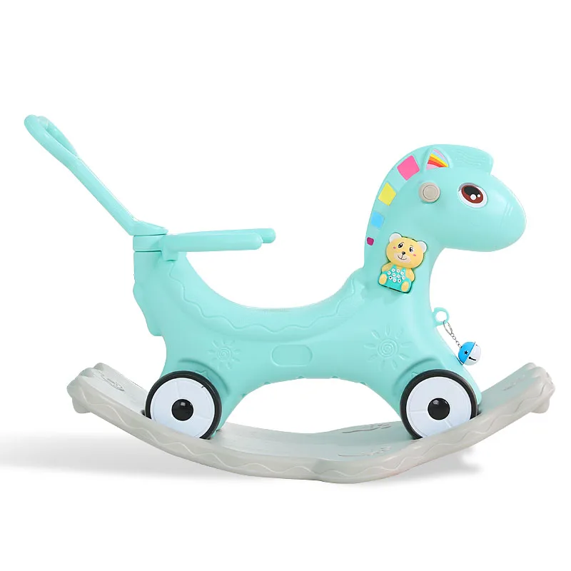 
Hot Sale Baby Rotating Glow Musical Toddler Walker Plastic Kids Unicorn Cartoon Rocking Horse Ride On Animals Toy 