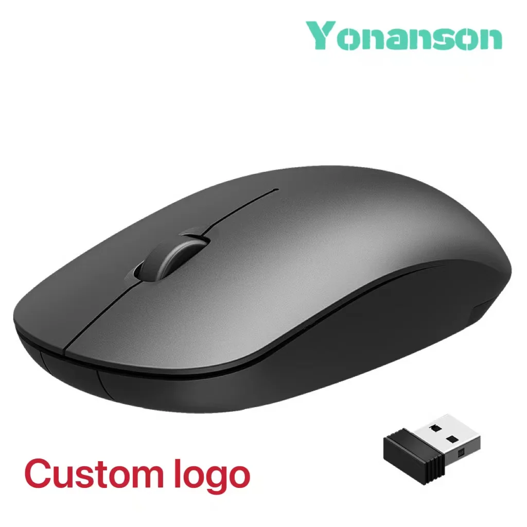 YONANSON New 2.4g Wireless Mute Mouse with Custom Logo for Laptop Desktop Office Business Gifts