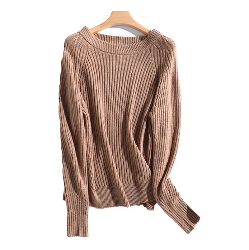 новые модные теплые осенне-зимние сапоги женская обувь женские ботинки с широким круглым вырезом 100% мериносовая шерсть свитер