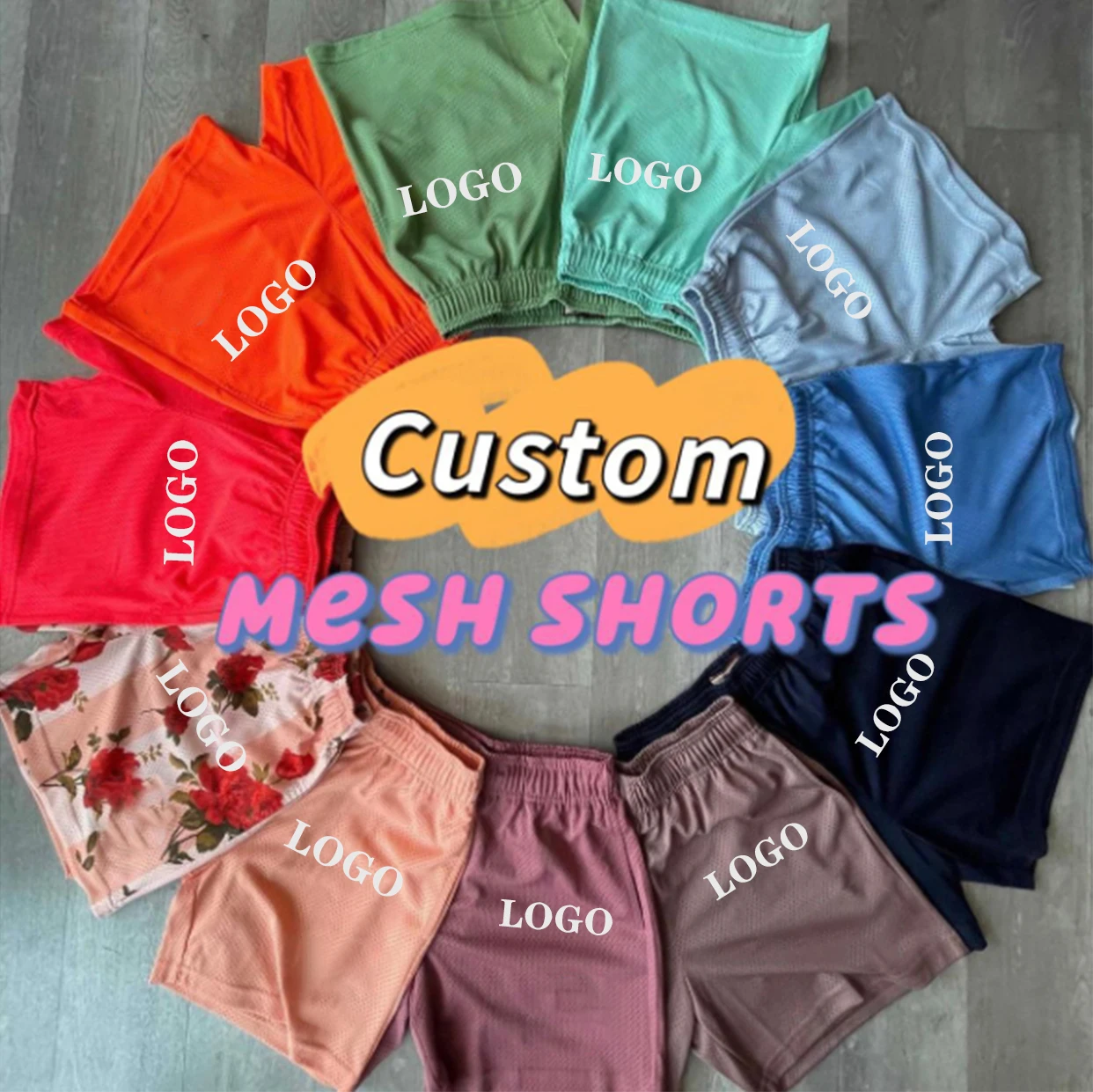 No MOQ Custom Logo Custom Mesh Shorts With Pockets Breathable Sublimation Screen Print Transfers Customize Mesh Shorts Men