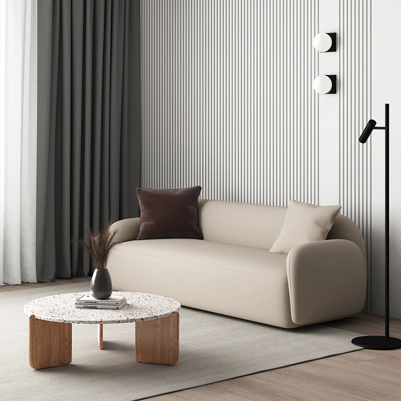 
Wooden Set Minimalist Italy Cloth Art Modern Home Furniture Sponge Fabric Living Room Couch Luxury Nordic Sofa 