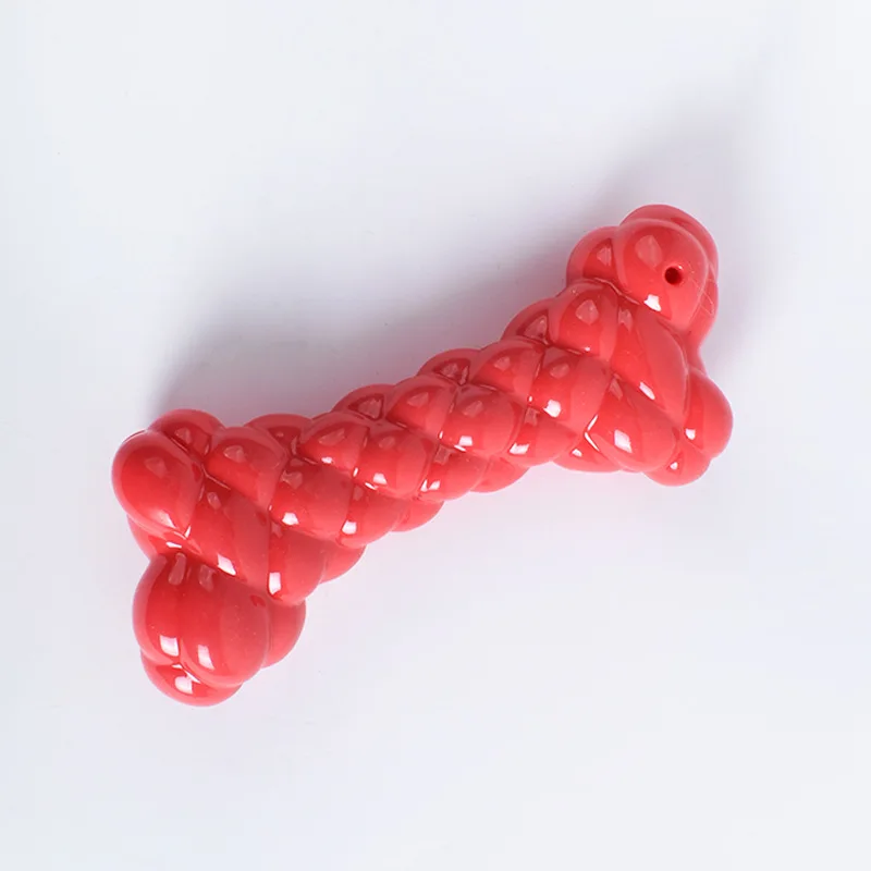 cute colorful durable bone shape TPR stocked cheap squeaky dog toys