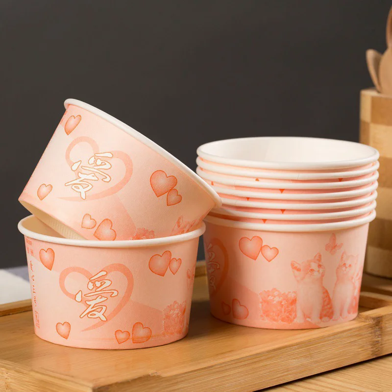 Large 30 32 36 Oz RBiodegradable Paper Bowl Microwaveable Heatable Transparent White Kraft Paper Bowl With Clear PP PS Lids