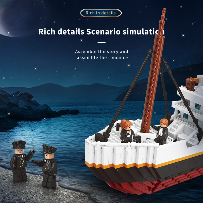 MOYU Block romantic 2980 pcs titanic luxury cruise ship model assembly mini building block