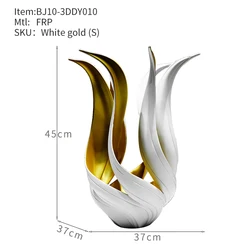 Custom Art Decoration Industrial 3d Printing Resin Large White Animal Figure Flower Sculpture Model