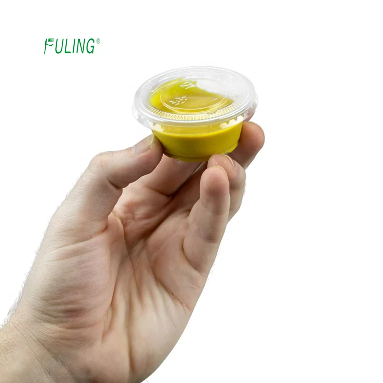 round take away food sauce plastic jello shot cups souffle condiment  tasse cup portion 1 oz plastic cups with lids
