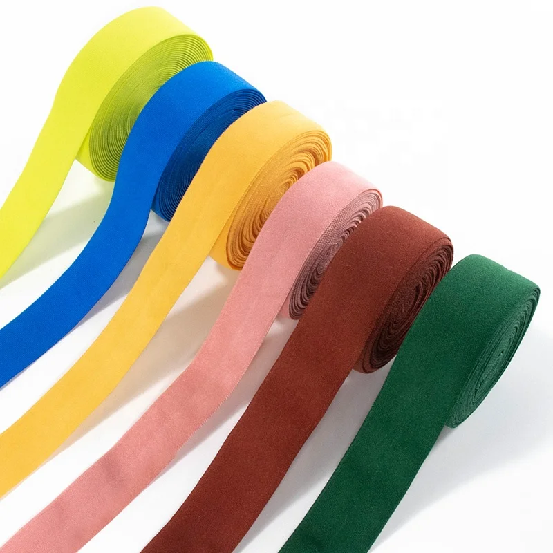 20mm solid shiny fold over elastic band multirole spandex ribbon sewing trim underwear bra nylon soft elastic band