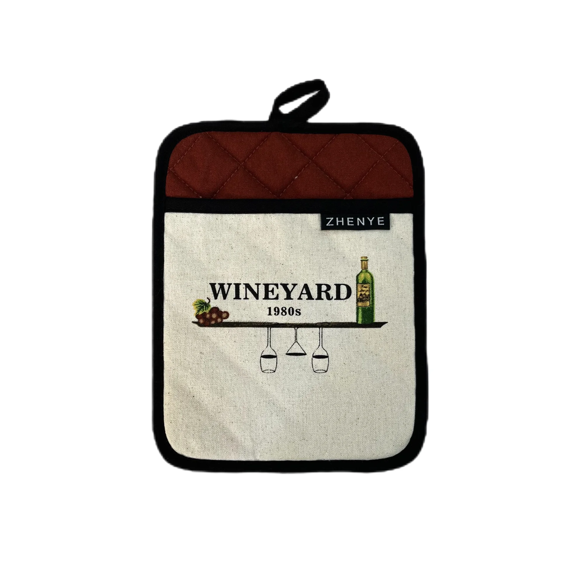 Custom Pot Holder Printed OEM LOGO Neoprene Cotton Pot Holders for Kitchen Heat Resistant Restaurant Pot Holders for Kitchen