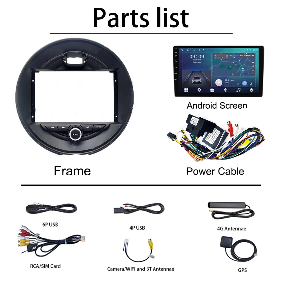 LT LUNTUO 8+128gb Android 13 Ips Car Video For Bmw Mini Cooper F54 F55 F56 F60 2014-2020 Video Car Android 4g Wifi 2din