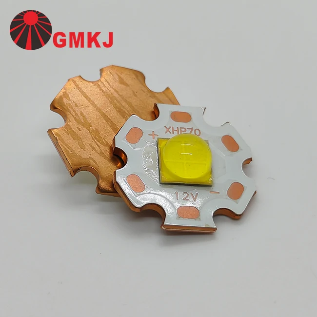 GMKJ ceramic high power 7070 40W 12V White SMD LED chip diode with copper PCB board for vehicle lights