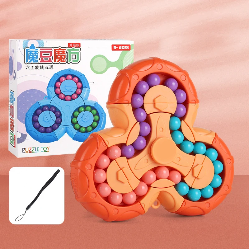 Wholesale Unique puzzle Finger Spinners Toys Cube Rotating Magic colorful Bean cube toy for children