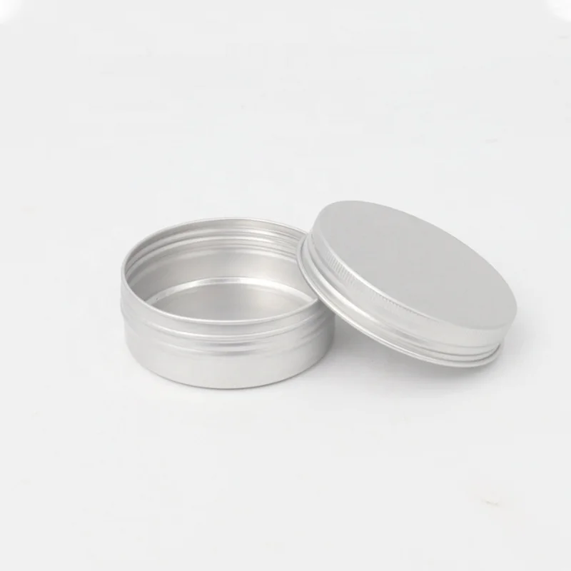 LZ Pack Factory Price 60ml 60g 2oz Eye Cream Empty Metal Tin Can Private Label Silver Aluminum Bar Soap Tin With Screw Top
