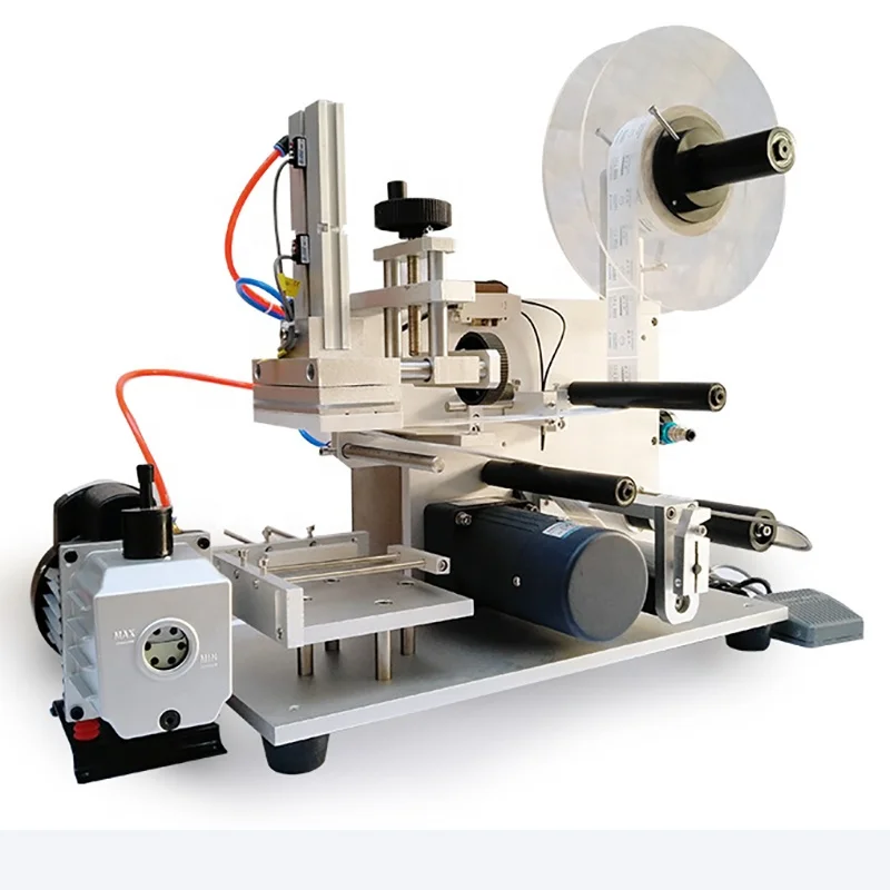 Desktop Round Bottle Label Applicator flat  Bottle Labeling Machine for Pet Plastic Glass Bottles