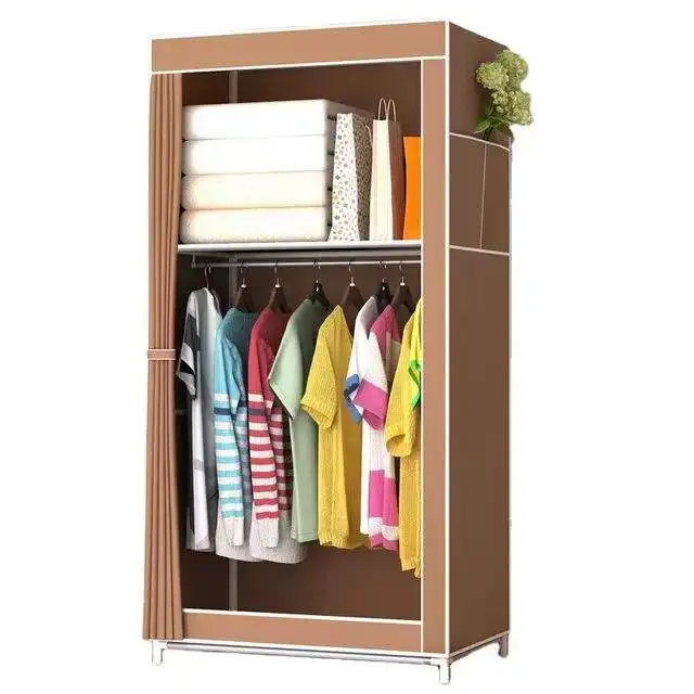 portable rack bifold hangers organizer set single kids storage fabric wardrobe closet
