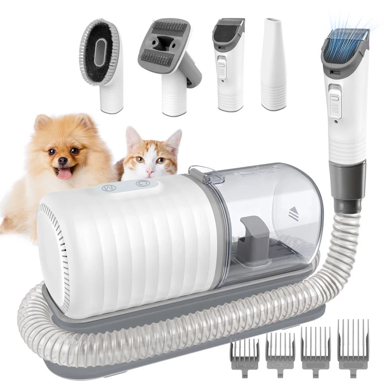 8 in 1 multi-functional electrical pet hair trimmer machine grooming vacuum kit for pets