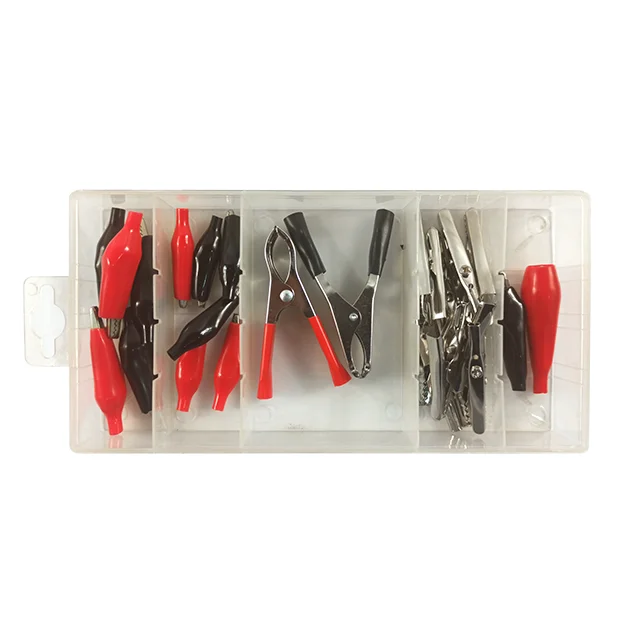 Assortment Custom Factory Wholesale Hot Selling 28PC Black and Red Carbon Steel  Alligator Clip Assortment bearing lock washer