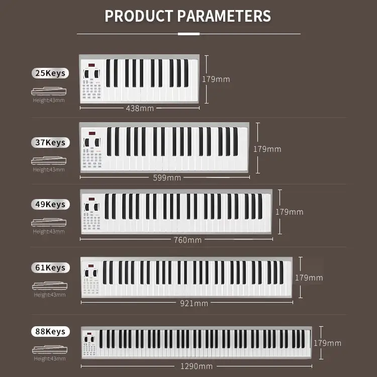 Portable electronic keyboard musical instrument 61 keys piano keyboard