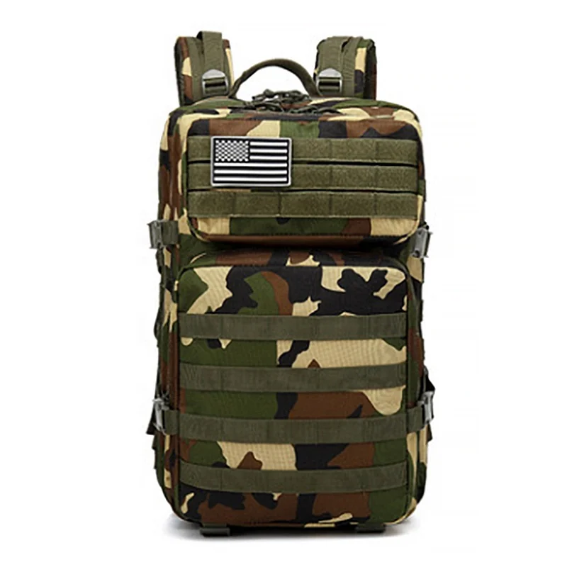 Custom Logo 45L Large Outdoor Sports Military Molle Bag Gym Gear Army Tactical Backpack Bag for Hiking Survival