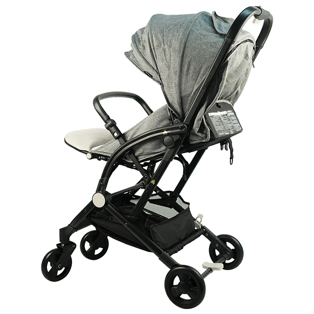Luxury Folding Baby Stroller with Aluminum Frame Lightweight Linen and Alloy Carriage Portable and Cheap Pram for Travelers