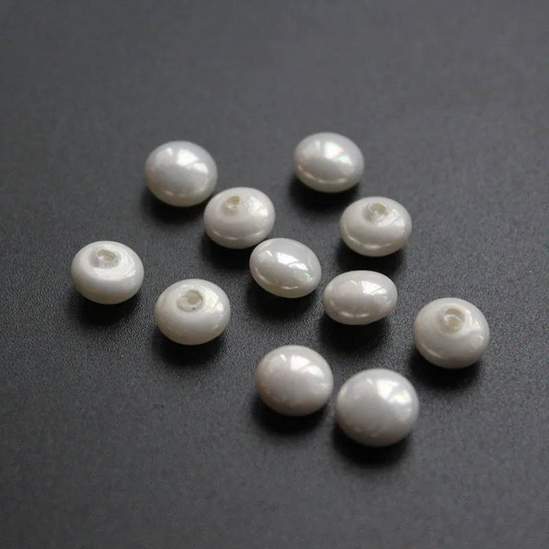 High Quality Half-hole Oval Shape Shell Pearl Beads for Earring Diy , Wholesale Shell Pearl Beads for Jewelry Making