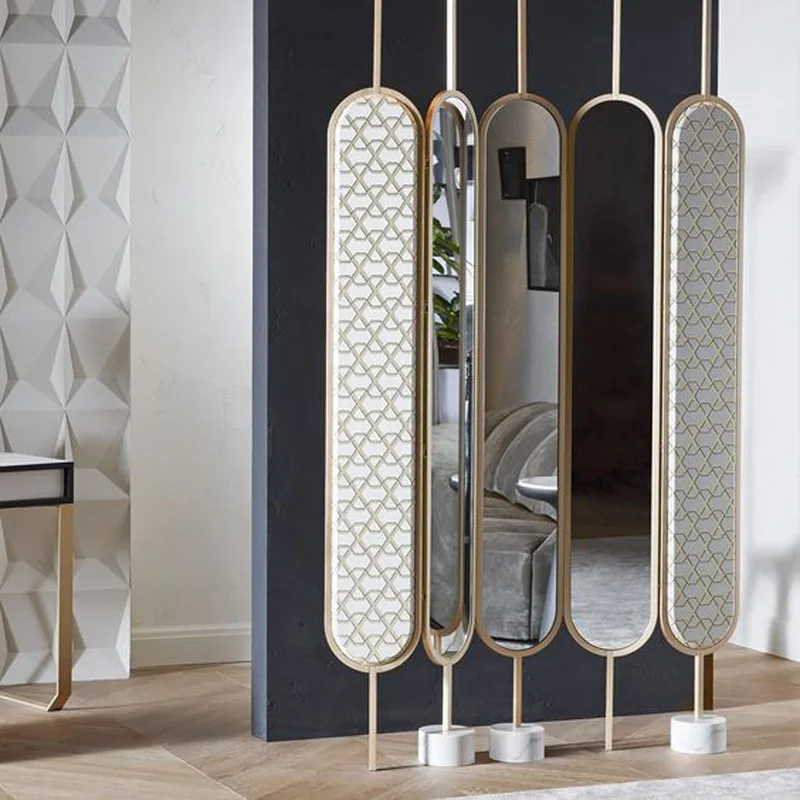 Stainless steel partition with glass panel decorative screen