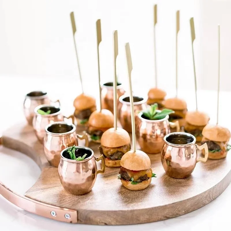 Affordable custom logo mini Moscow Mule copper cup, 2 oz beer glass, perfect for parties, weddings, and bars