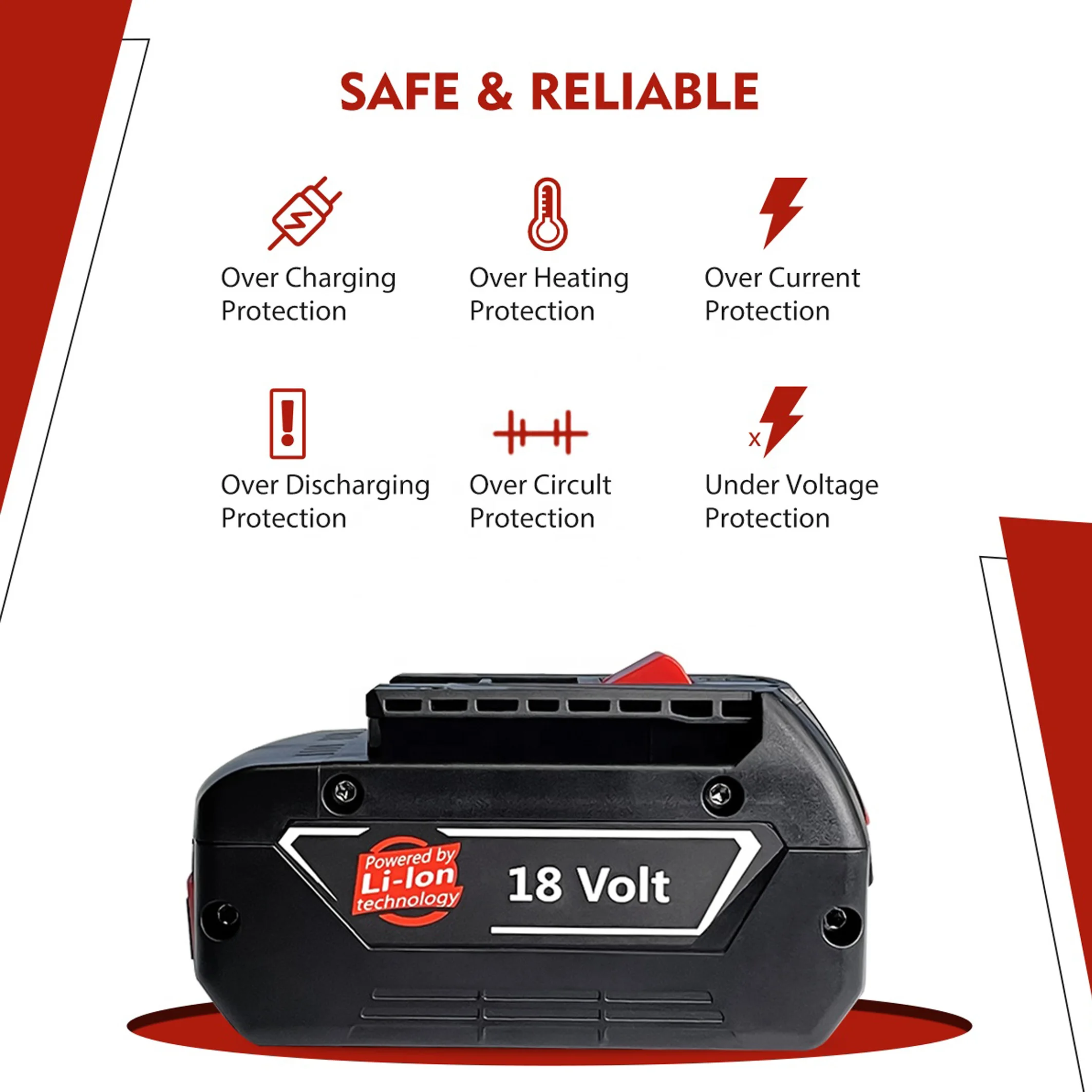 BAT609 BAT610 BAT618 BAT611 lithium battery cordless drill ebike power tools batteries 6000mah power pack forbosch 18v battery