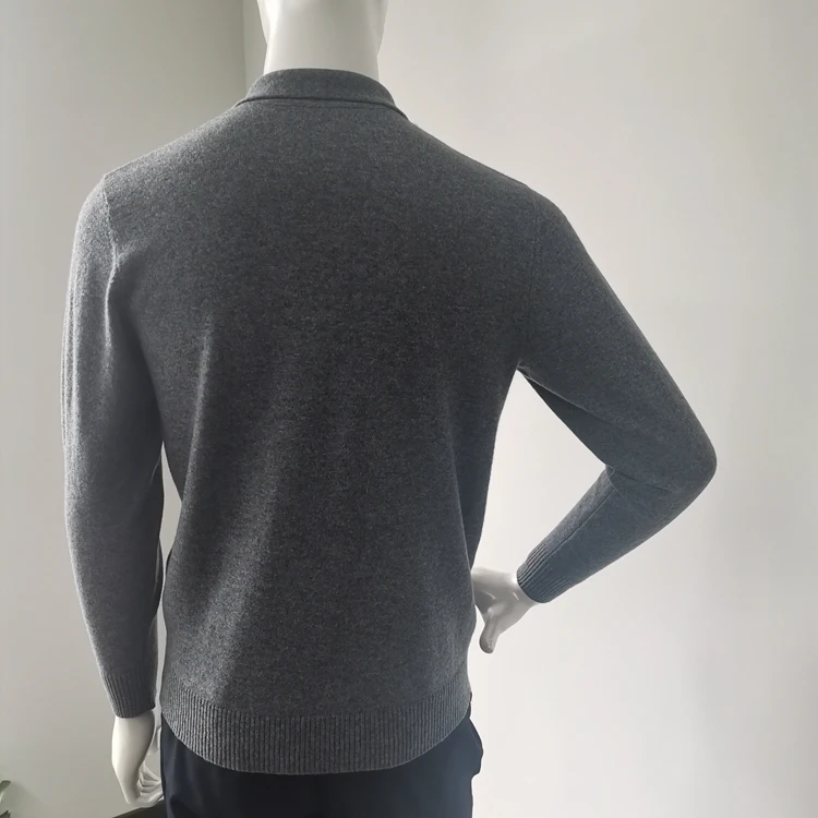 Custom Knitted Sweater Men Fashion Luxury cashmere Sweater Men Pullover Zipper Up Polo Sweater