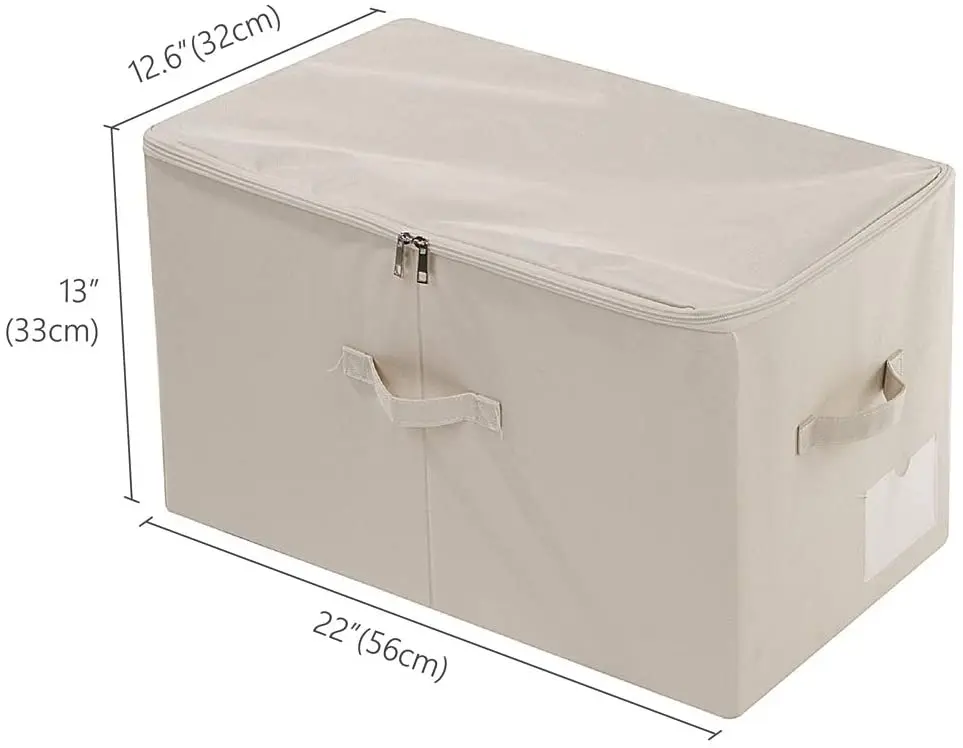 Large Quilts Comforters Blankets Duvets Storage Containers with Lid, Dust Proof Storage Organizer Box for Seasonal Beddings